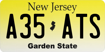 NJ license plate A35ATS