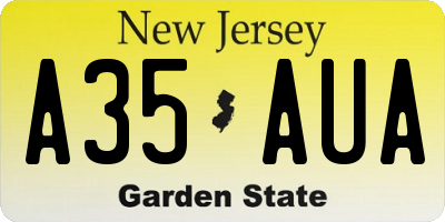 NJ license plate A35AUA