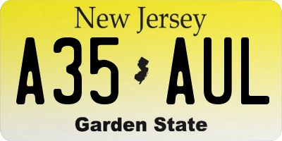 NJ license plate A35AUL