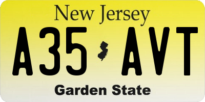 NJ license plate A35AVT