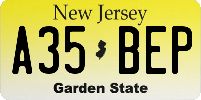 NJ license plate A35BEP