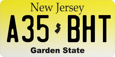NJ license plate A35BHT