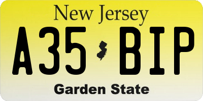 NJ license plate A35BIP
