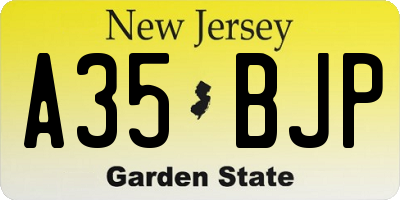 NJ license plate A35BJP