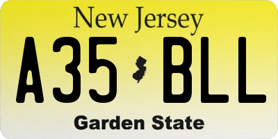 NJ license plate A35BLL