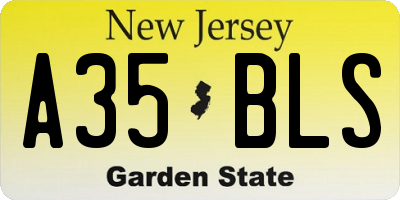 NJ license plate A35BLS