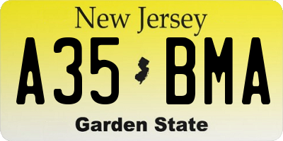 NJ license plate A35BMA