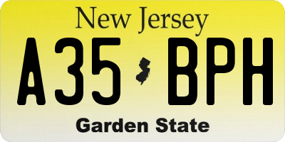 NJ license plate A35BPH