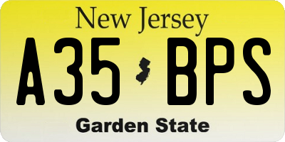 NJ license plate A35BPS