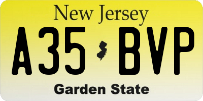 NJ license plate A35BVP