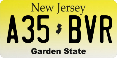 NJ license plate A35BVR