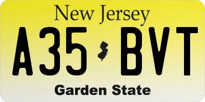 NJ license plate A35BVT
