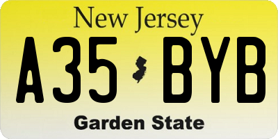 NJ license plate A35BYB