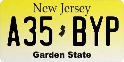 NJ license plate A35BYP
