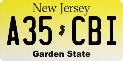 NJ license plate A35CBI