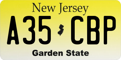 NJ license plate A35CBP