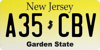 NJ license plate A35CBV