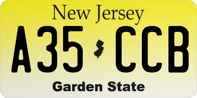NJ license plate A35CCB