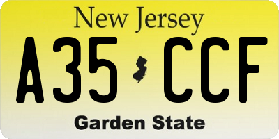 NJ license plate A35CCF