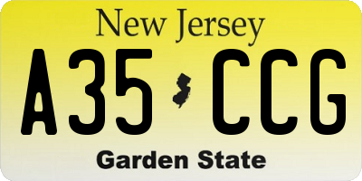 NJ license plate A35CCG