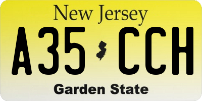 NJ license plate A35CCH