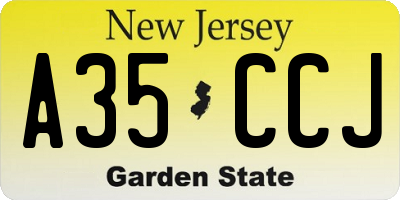 NJ license plate A35CCJ
