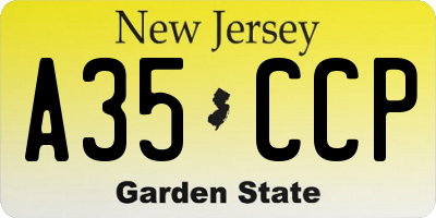 NJ license plate A35CCP