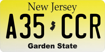 NJ license plate A35CCR
