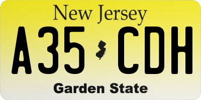 NJ license plate A35CDH