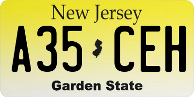 NJ license plate A35CEH