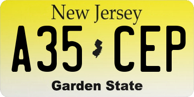 NJ license plate A35CEP