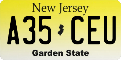 NJ license plate A35CEU