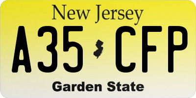 NJ license plate A35CFP