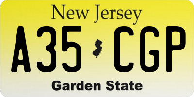 NJ license plate A35CGP