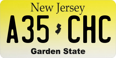 NJ license plate A35CHC