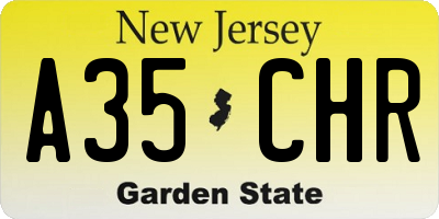 NJ license plate A35CHR