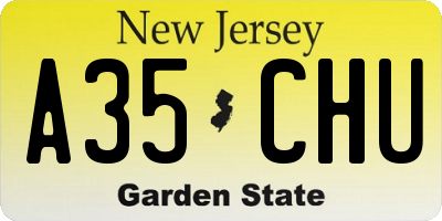 NJ license plate A35CHU