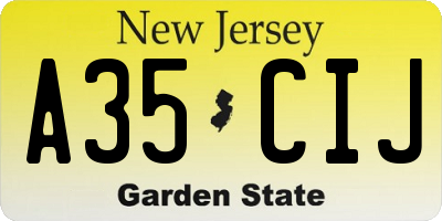 NJ license plate A35CIJ