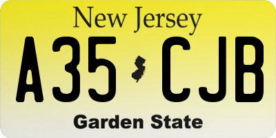 NJ license plate A35CJB