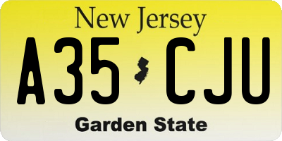NJ license plate A35CJU
