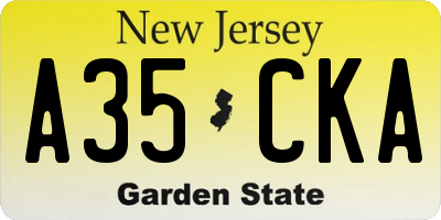 NJ license plate A35CKA
