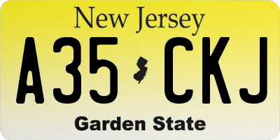 NJ license plate A35CKJ