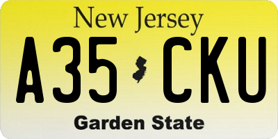 NJ license plate A35CKU