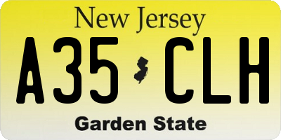 NJ license plate A35CLH
