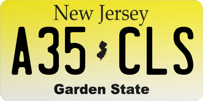 NJ license plate A35CLS