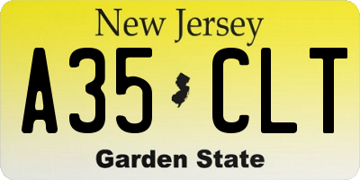 NJ license plate A35CLT