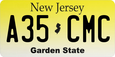 NJ license plate A35CMC