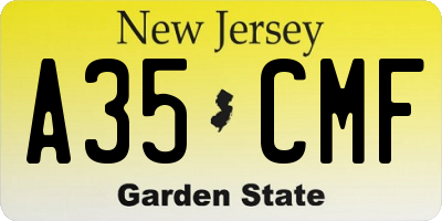 NJ license plate A35CMF