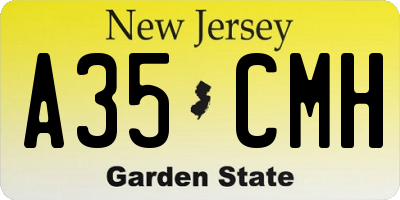 NJ license plate A35CMH