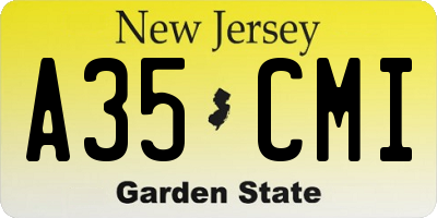 NJ license plate A35CMI